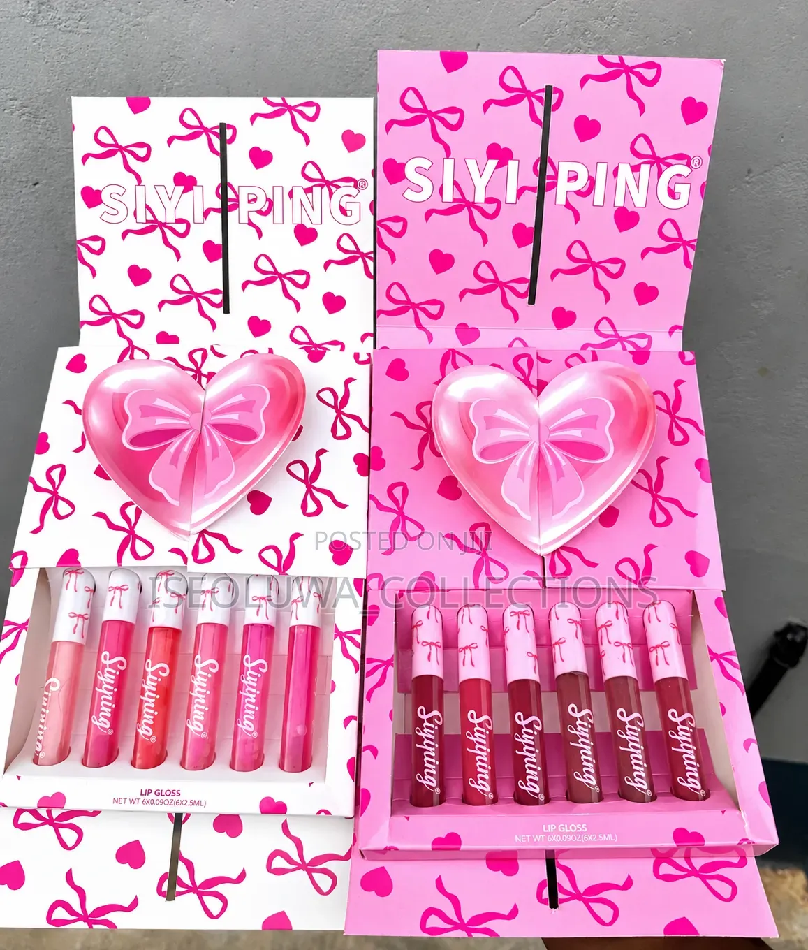 Sweet Heart Bow Lip Gloss Set Collection