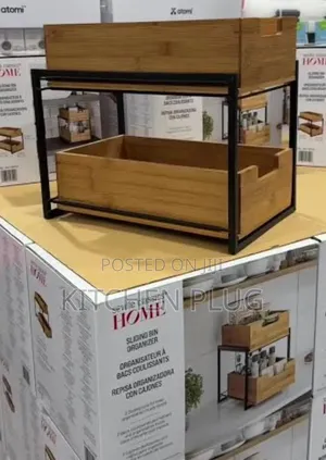 Seville Classics 2-Tier-Bamboo Bin Premium Organizer