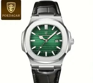 Poedagar Leather Strap Watch