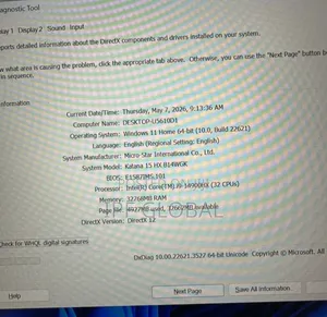 Laptop MSI Katana 15 32GB Intel Core i9 SSD 1T