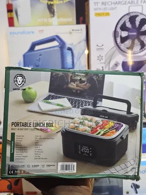 Green Portable Electric Rechargeable Lunch Box 1 Litre