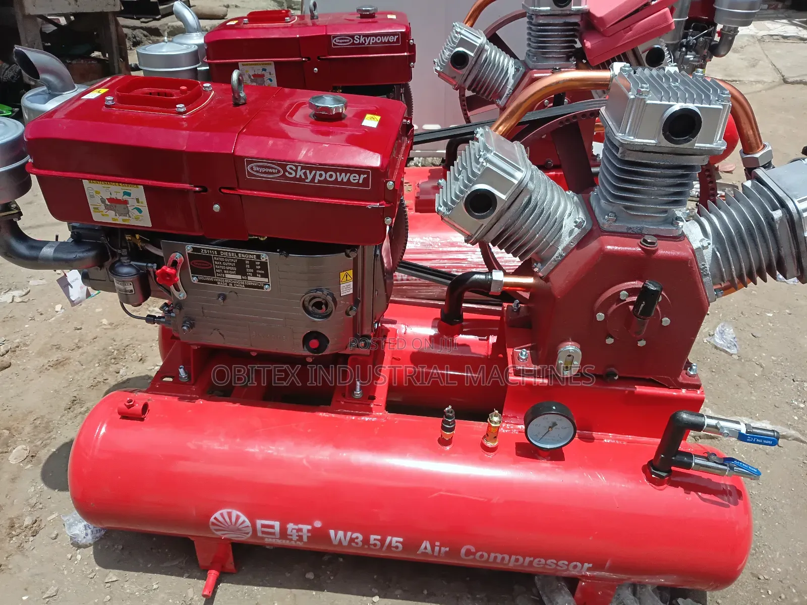 Double Tank Air Compressor With Engine