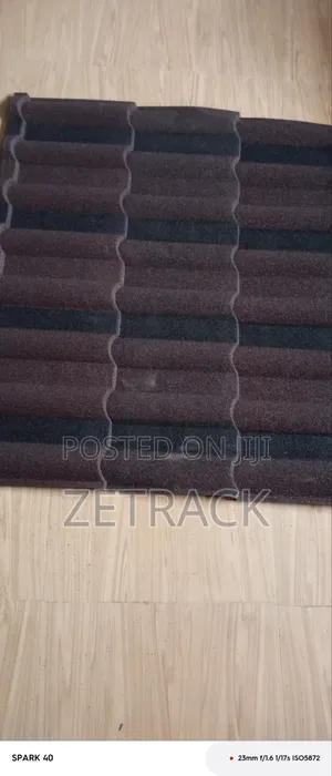 Layered Brown and Black Bond Stone Coated Roofing Sheets