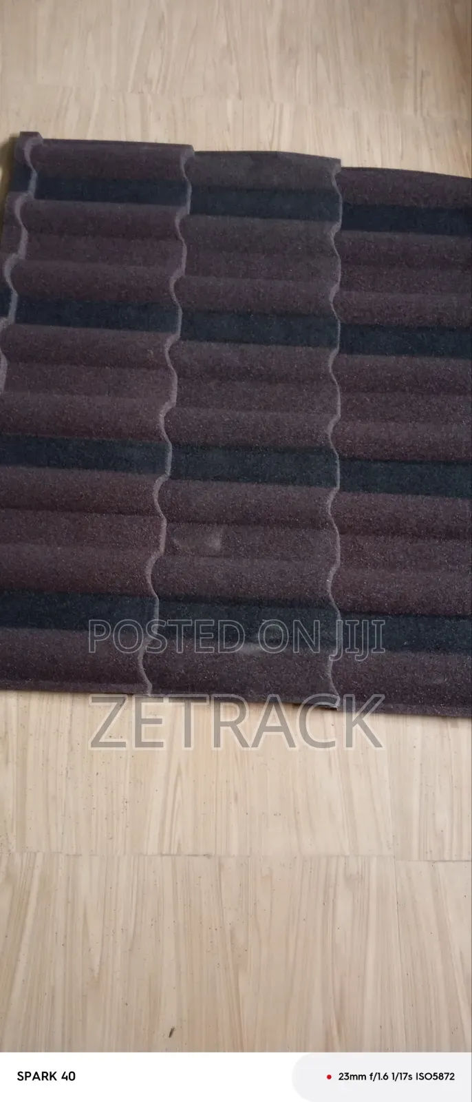 Layered Brown and Black Bond Stone Coated Roofing Sheets