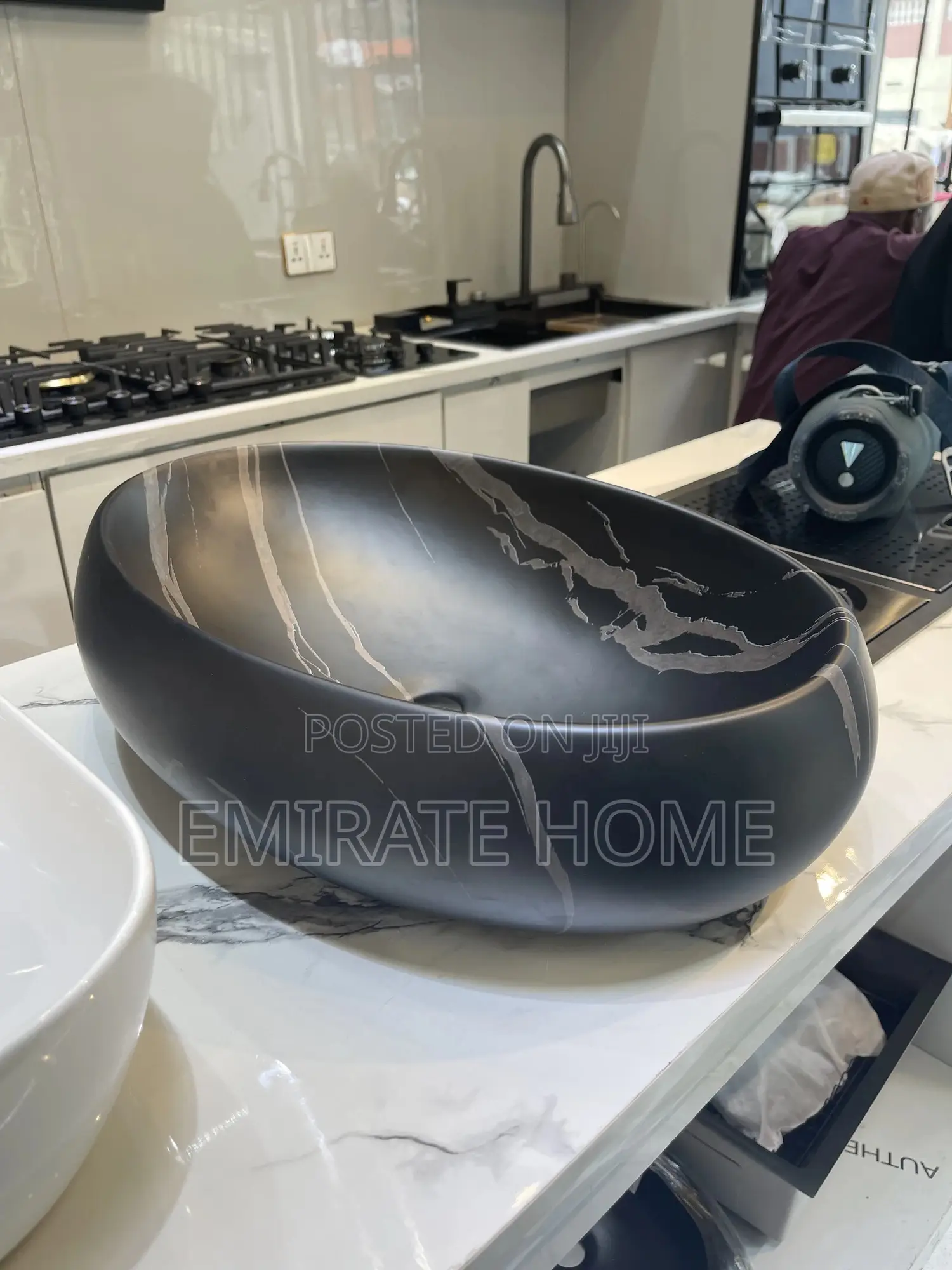 Egg Shape Black Countertop Basin