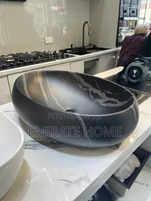 Egg Shape Black Countertop Basin