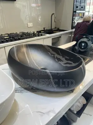 Egg Shape Black Countertop Basin