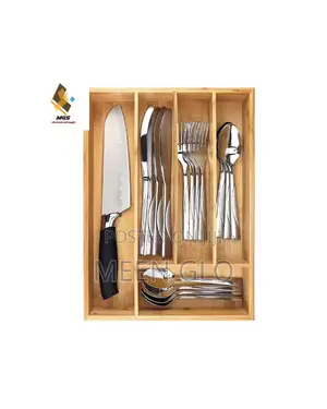 Bamboo Wooden Cutlery Organizer Tray