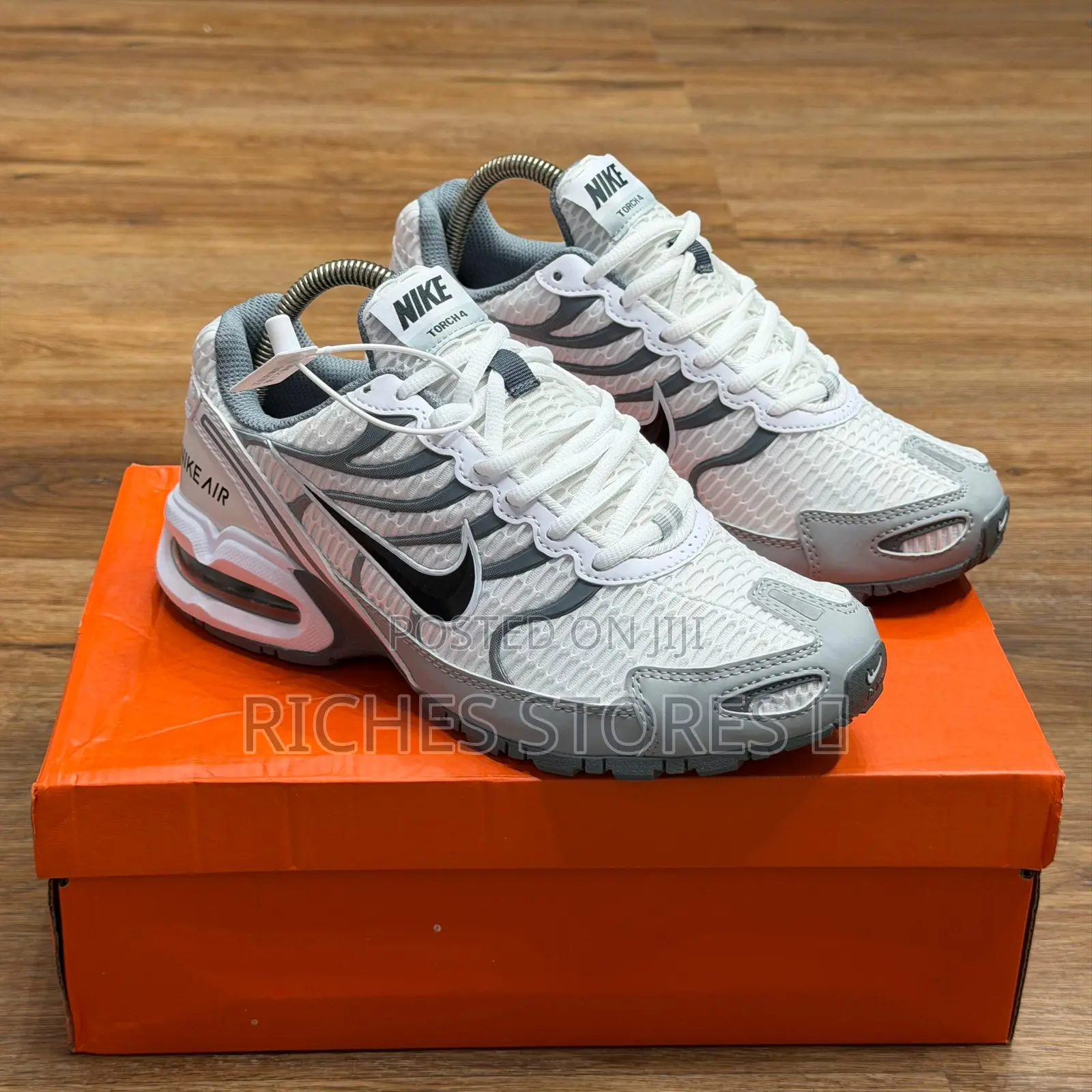Premium Nike Air Max Torch 4 White Wolf Grey Black Cool Sneakers