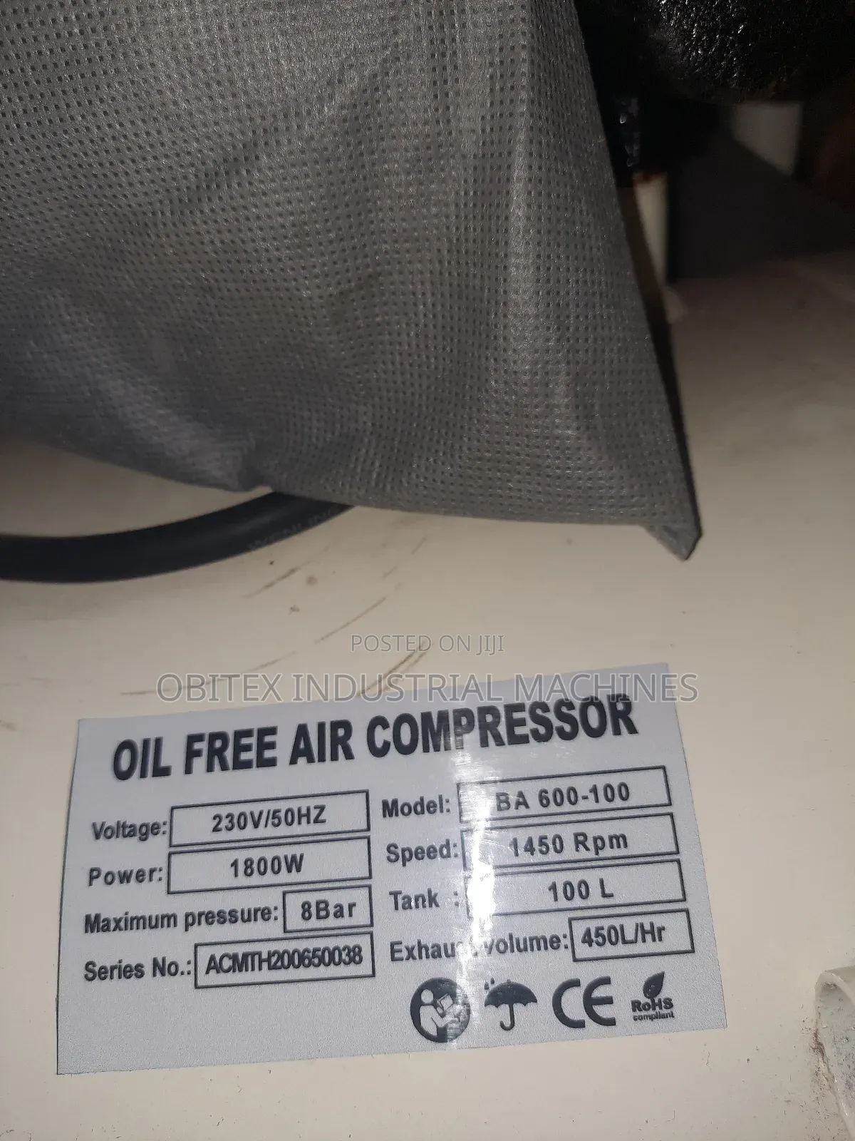 Oil Free Air Compressor 100lit