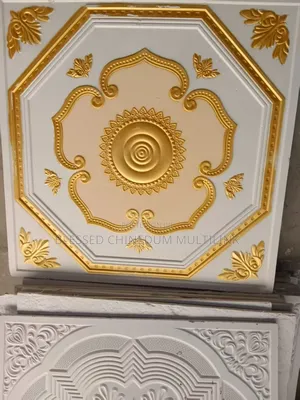 P.O.P Suspended Ceiling With Gold Designs