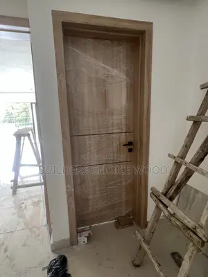 HDF Door With Double Black Middle Design