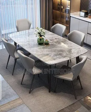 Imported Marble Top Dining Table With Chairs