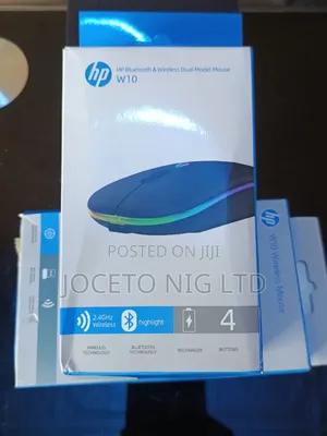 Hp W10 Mouse (Wireless Bluetooth) Rechargeable With Led Light