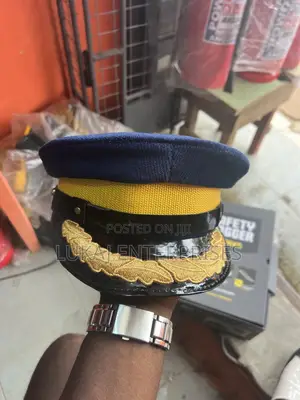 Navy Blue Cap With Flower