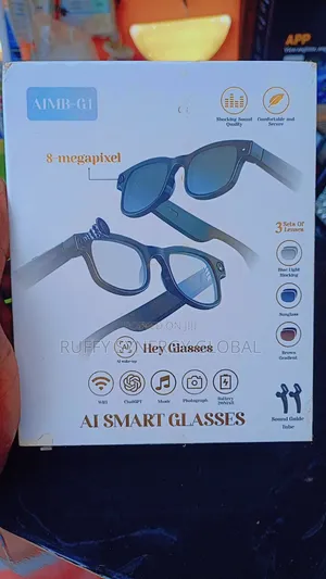Premium Aimb-G1 Ai Smart Glasses – 8mp Camera | Music | Calls | Enugu