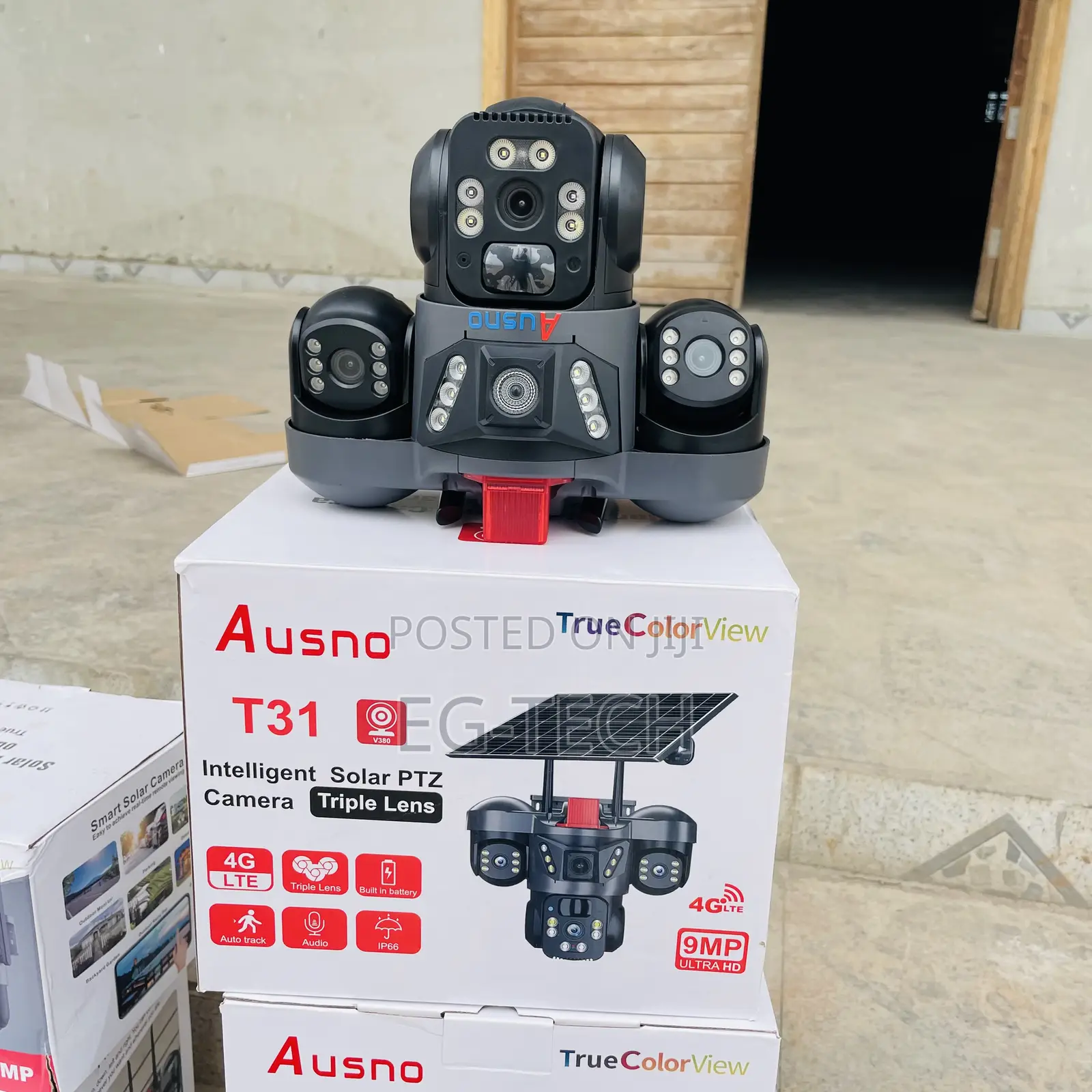 Three Lens Solar CCTV Camera (Payment on Delivery)