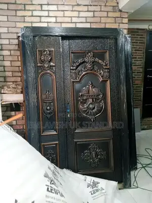 Copper-Colored Cast Aluminum Security Door