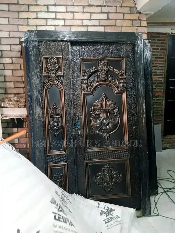 Copper-Colored Cast Aluminum Security Door