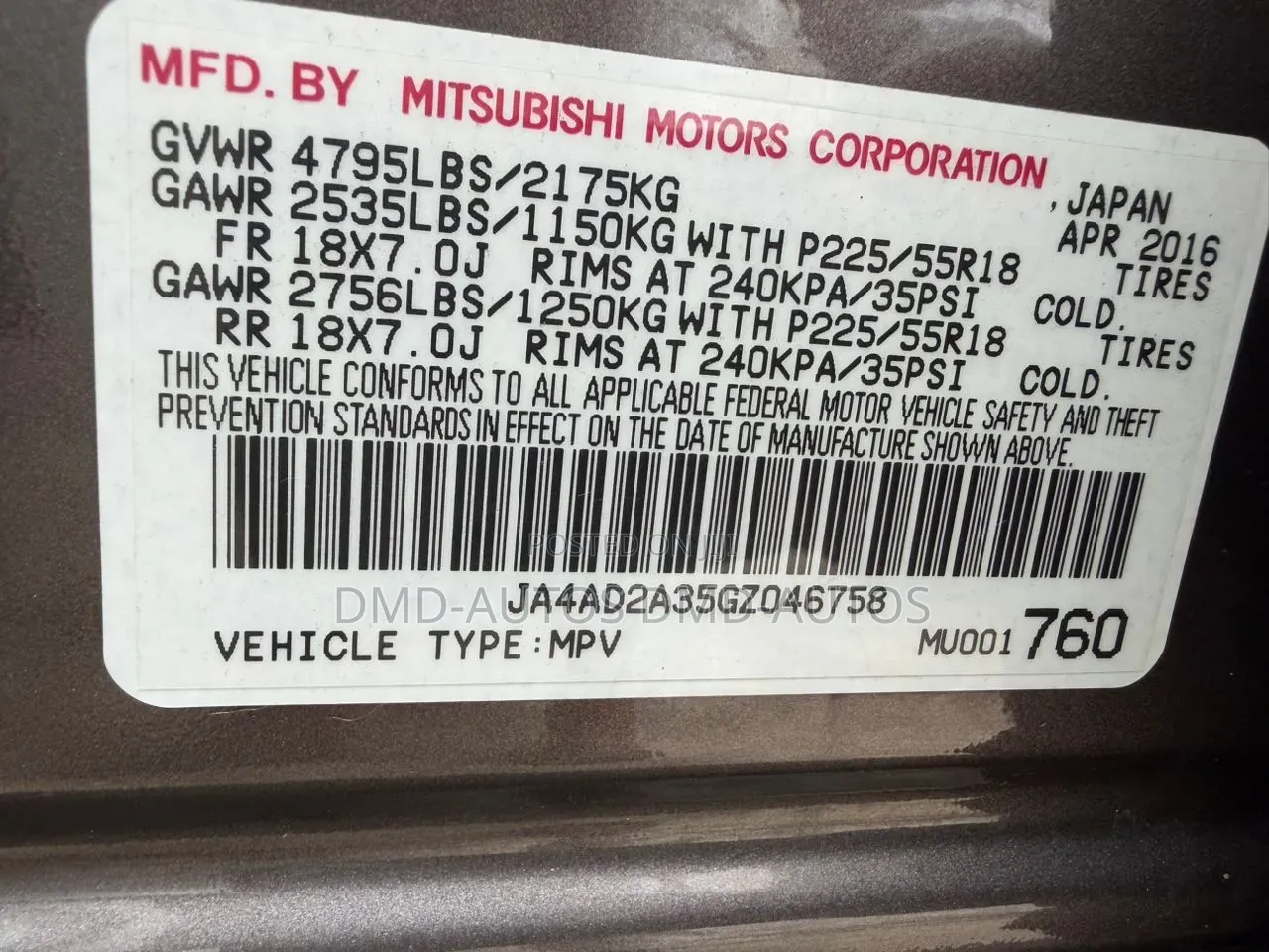 Mitsubishi Outlander 2016