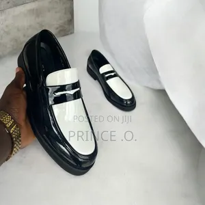 Prada Wet Lips Black and White Leather Shoes