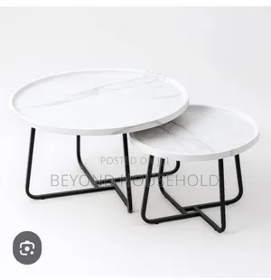 2-Piece Round Center Table Nesting Coffee Table Set