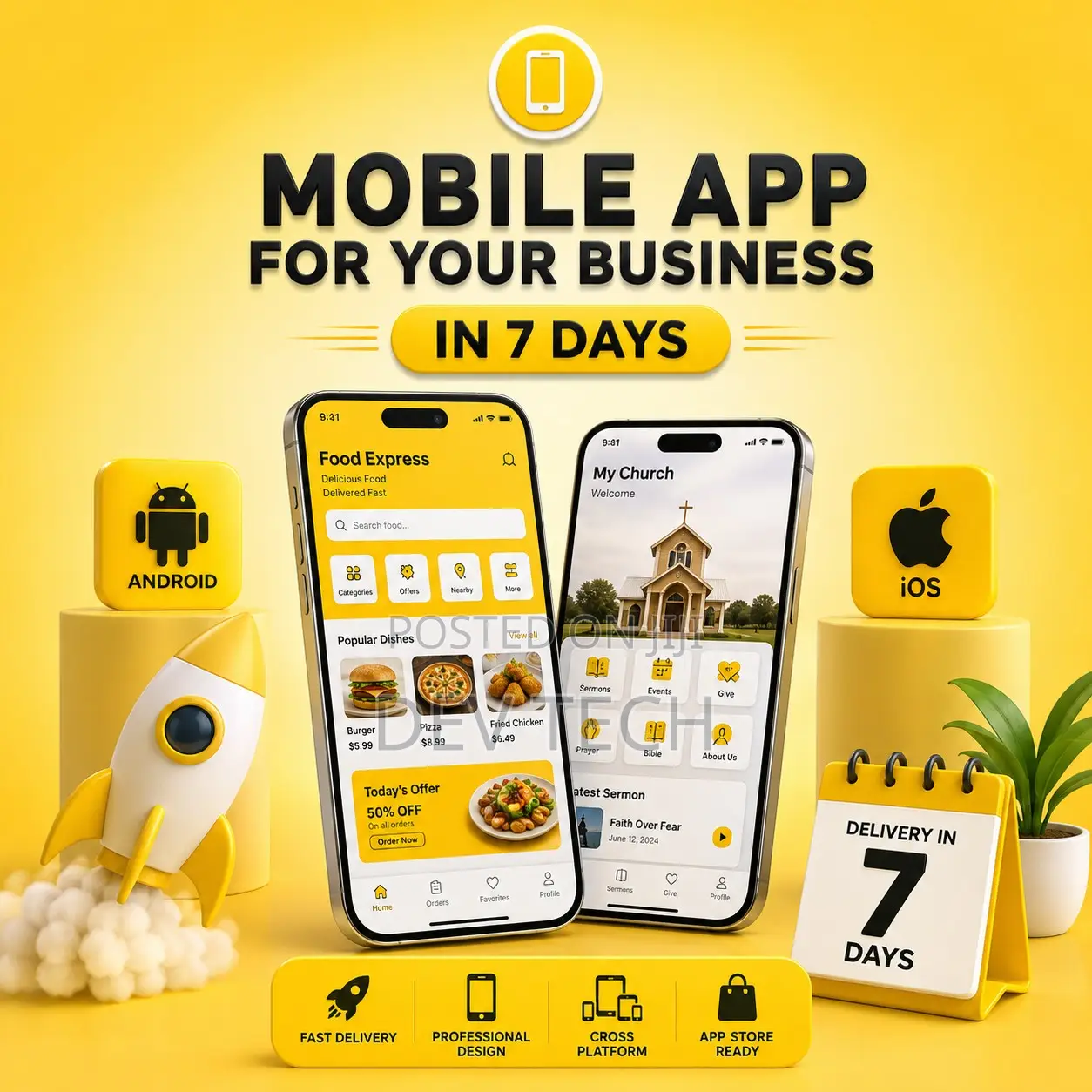 Mobile App For Your Business In 7 Days (Android Ios)