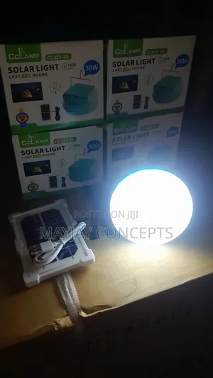 Cclamp 30w Solar Rechargeable Lamp With Panel Usb-C Fast Charge