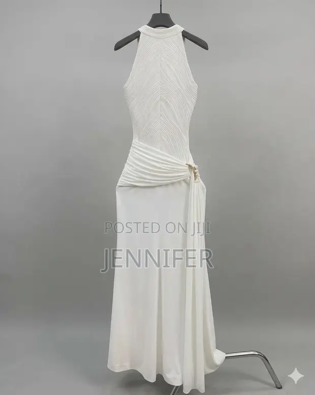Pleated Halter Neck Maxi Dress for sale - Jennifer  Price:  26,000 on  Jiji.ng [Ikeja]