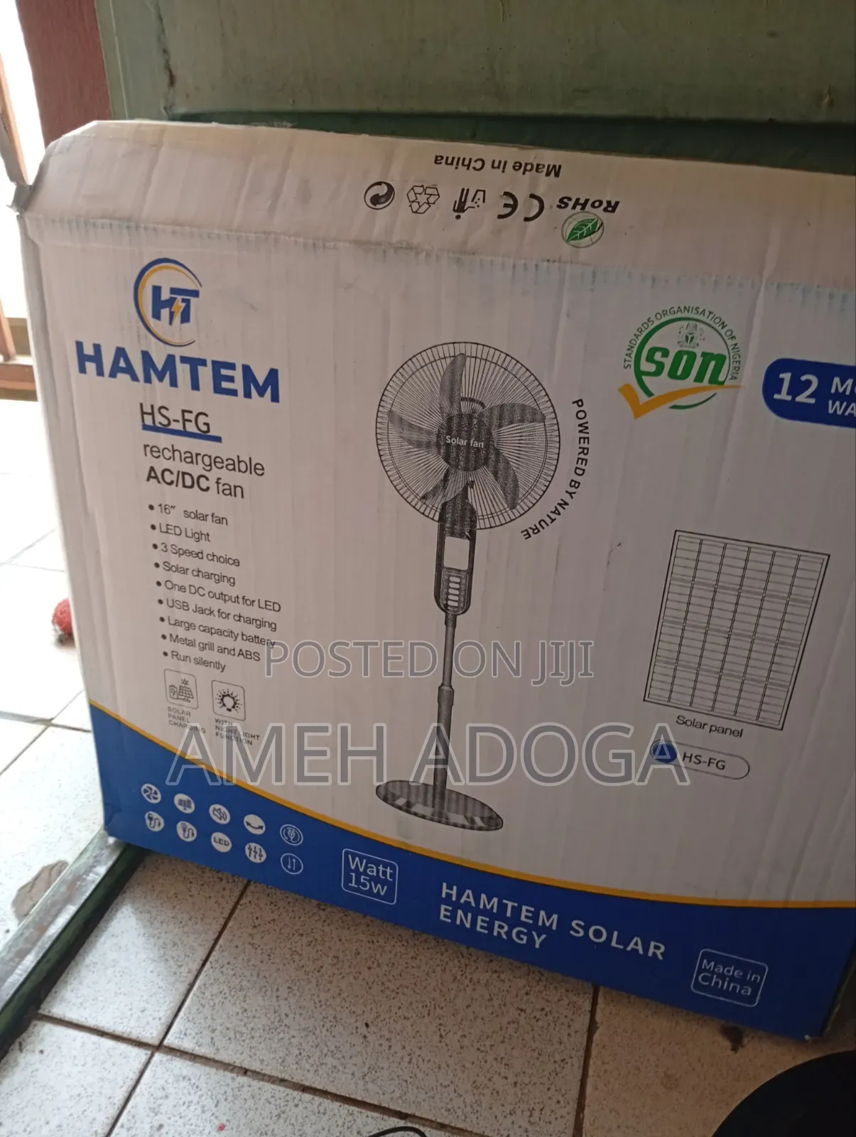 Hamtem 16 Inches Solar Fan