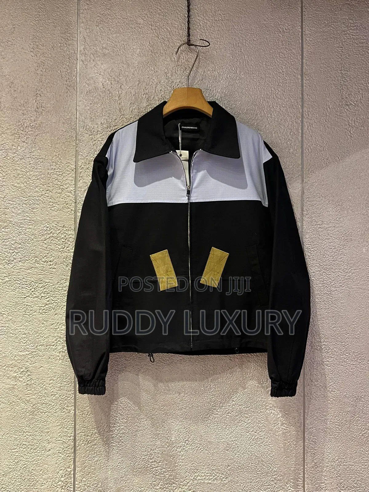 Luxury Color Block Zip-Up Jacket