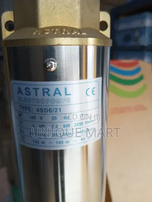 3hp Astral Submersible Pump. 100% Copper Coil