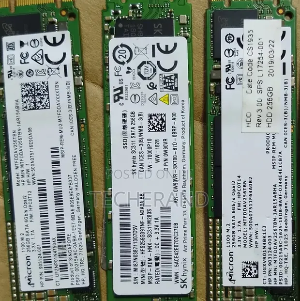 Micron 256gb Nvme M.2 Sata SSD Long Double Cut 2280 - TECHERAND