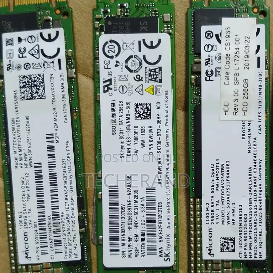 Micron 256gb Nvme M.2 Sata SSD Long Double Cut 2280