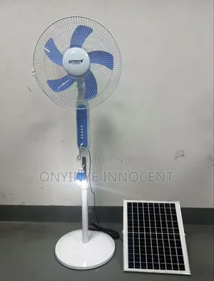 Aston Solar Rechargeable Standing Fan With Solar Panel and Led Light