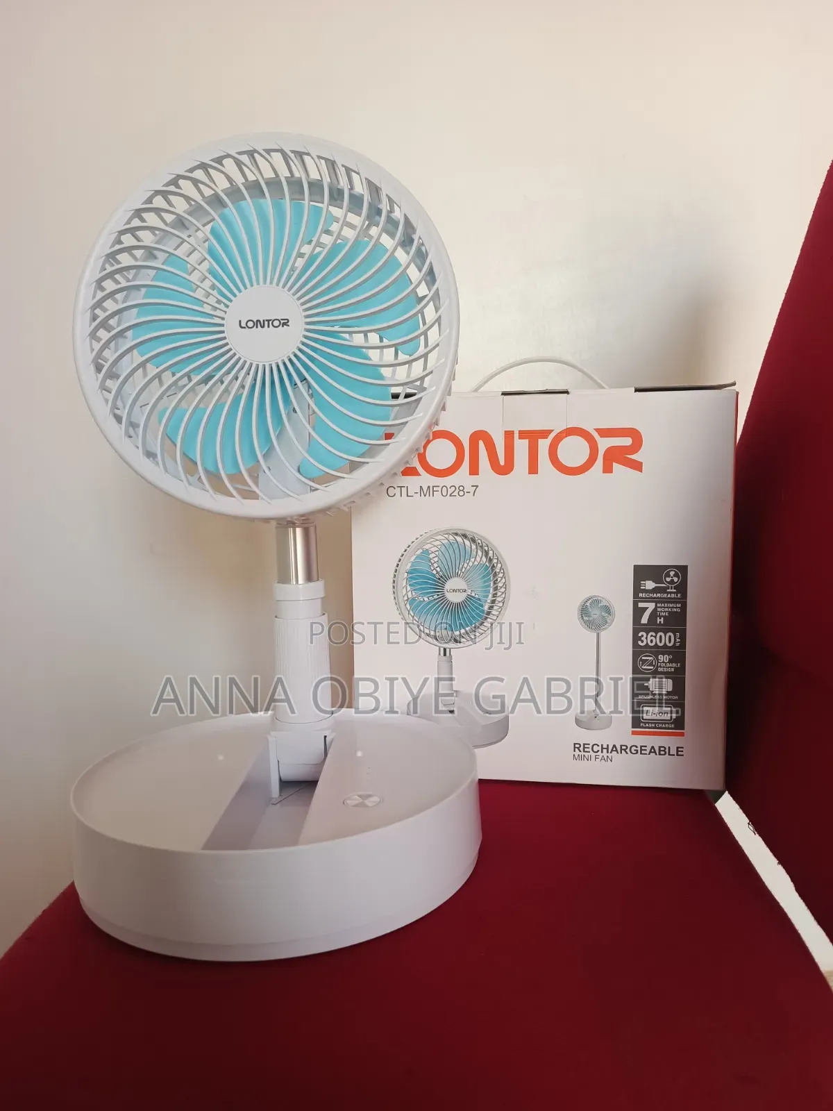 Lontor Rechargeable Foldable Fan