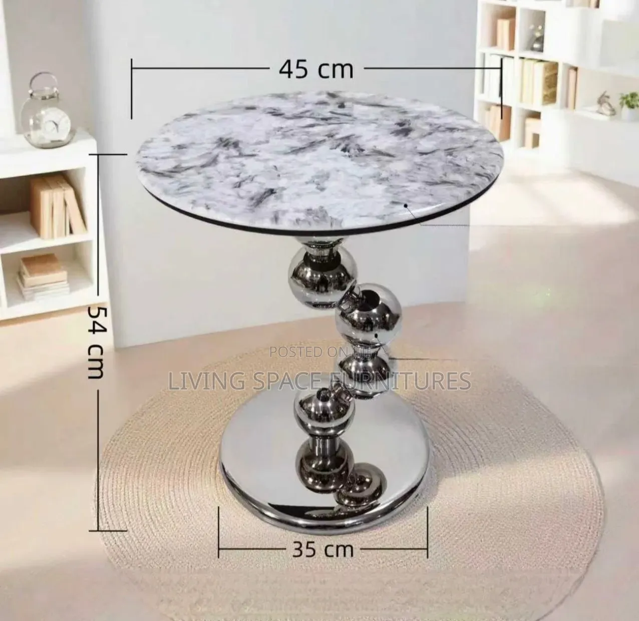 Luxury Marble Top Side Stool