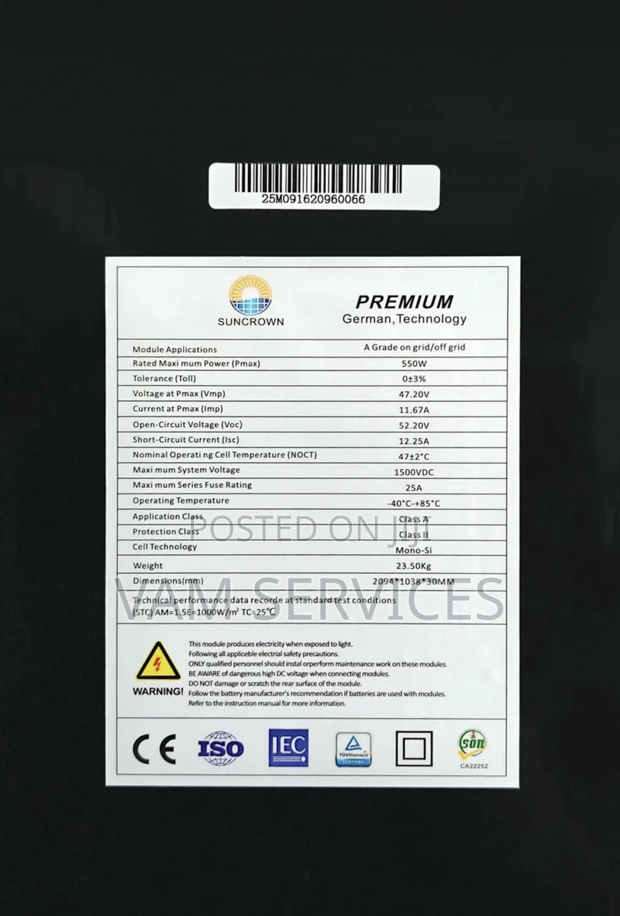 500w - 650w Panels