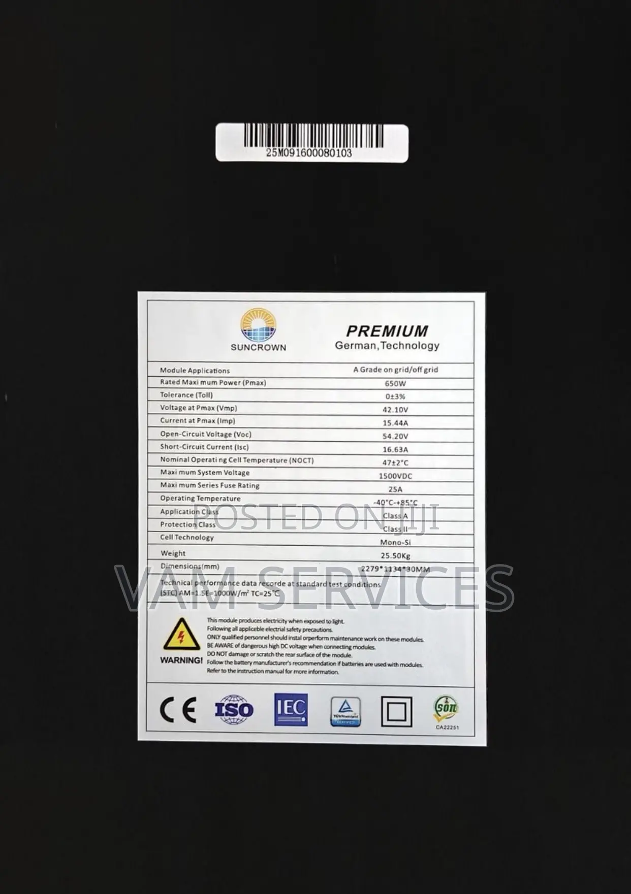 500w - 650w Panels