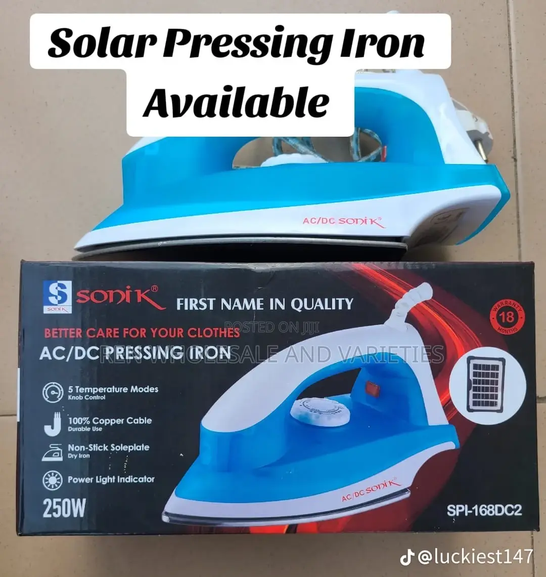 Solar Pressing Iron