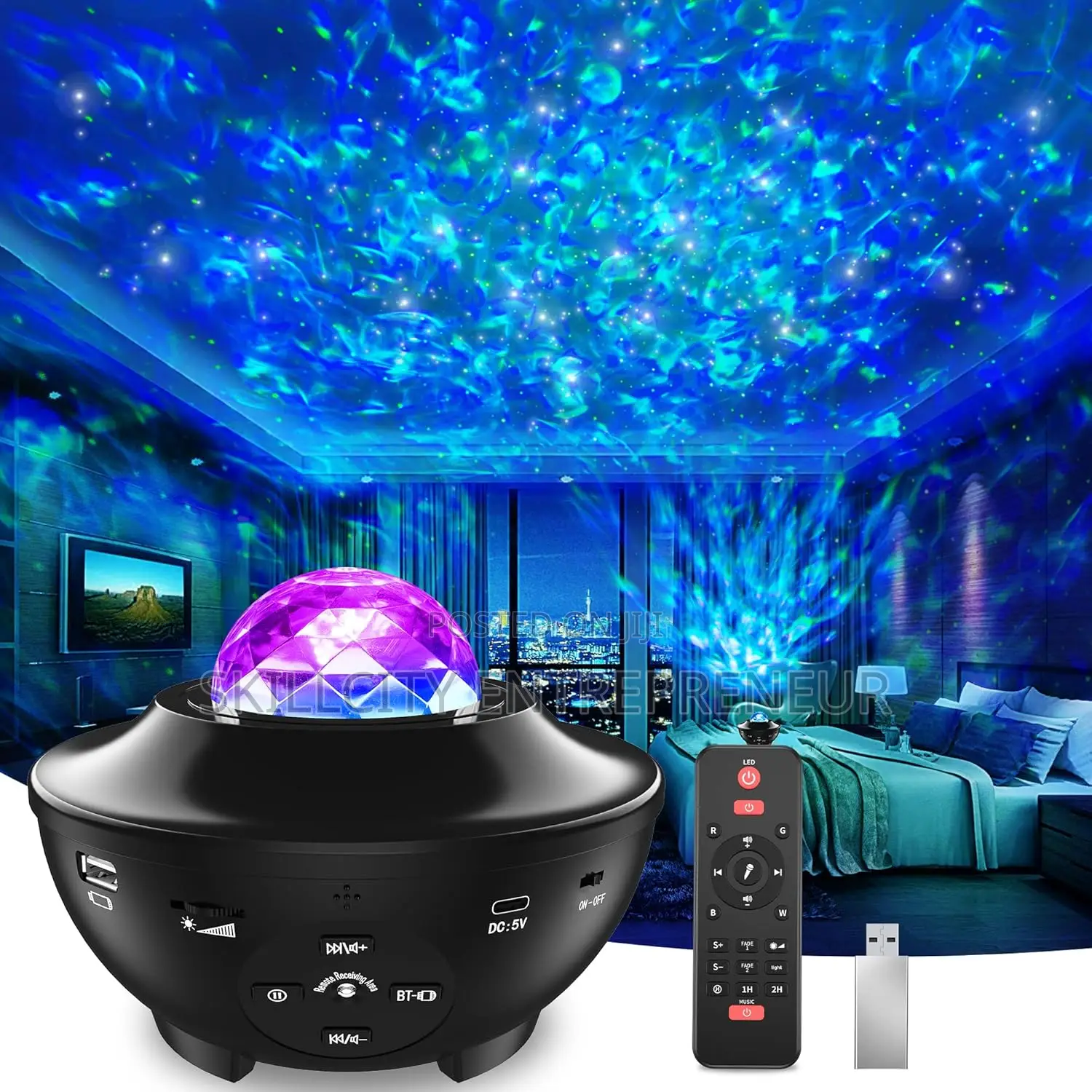 Galaxy Light Projector With Bluetooth Music Speaker Remote