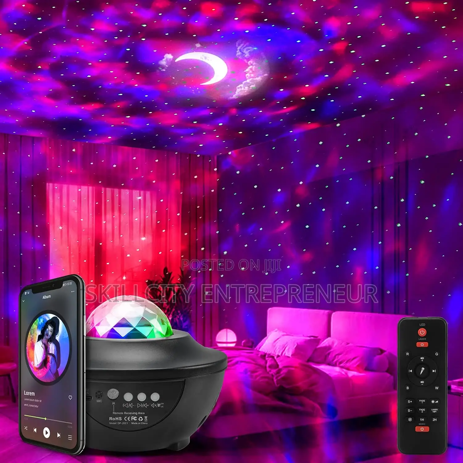 Galaxy Light Projector With Bluetooth Music Speaker Remote