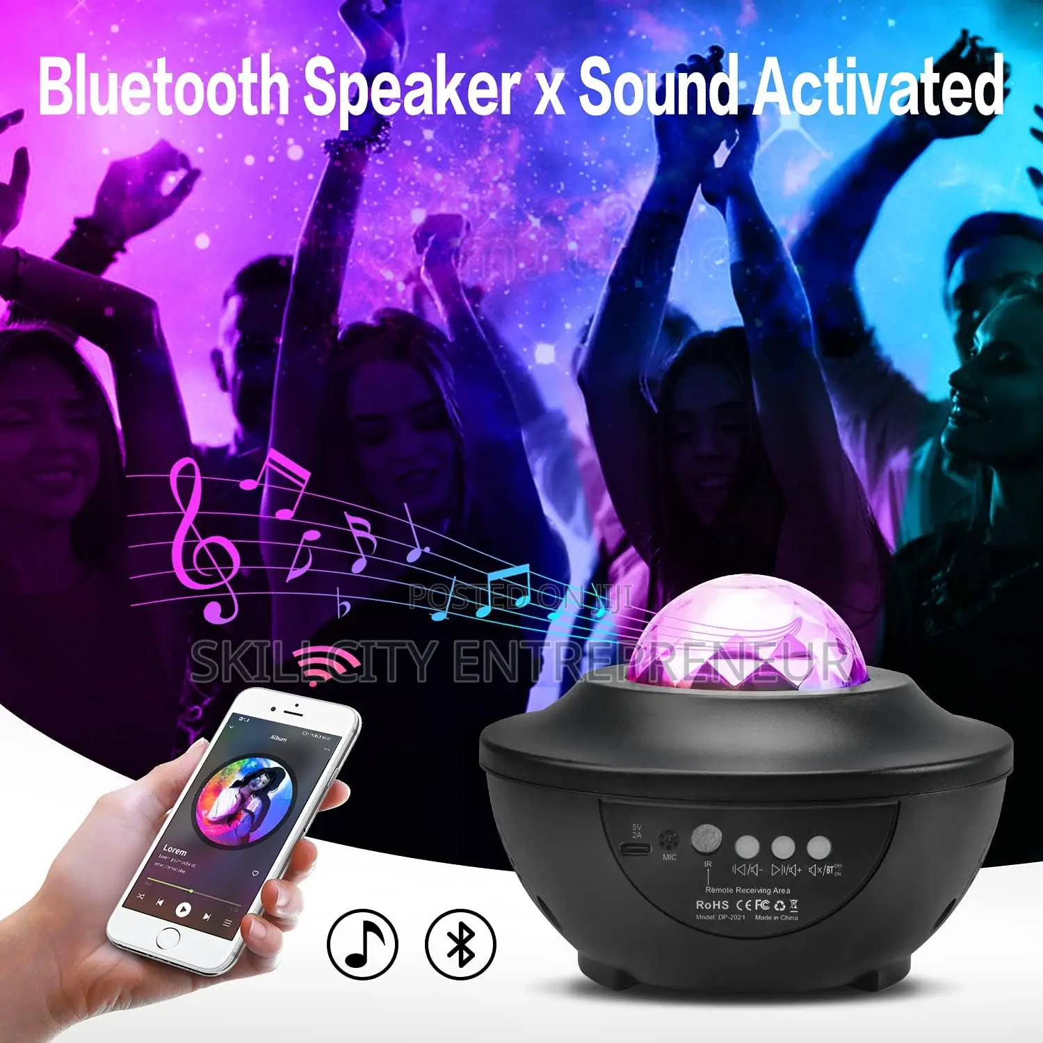 Galaxy Light Projector With Bluetooth Music Speaker Remote