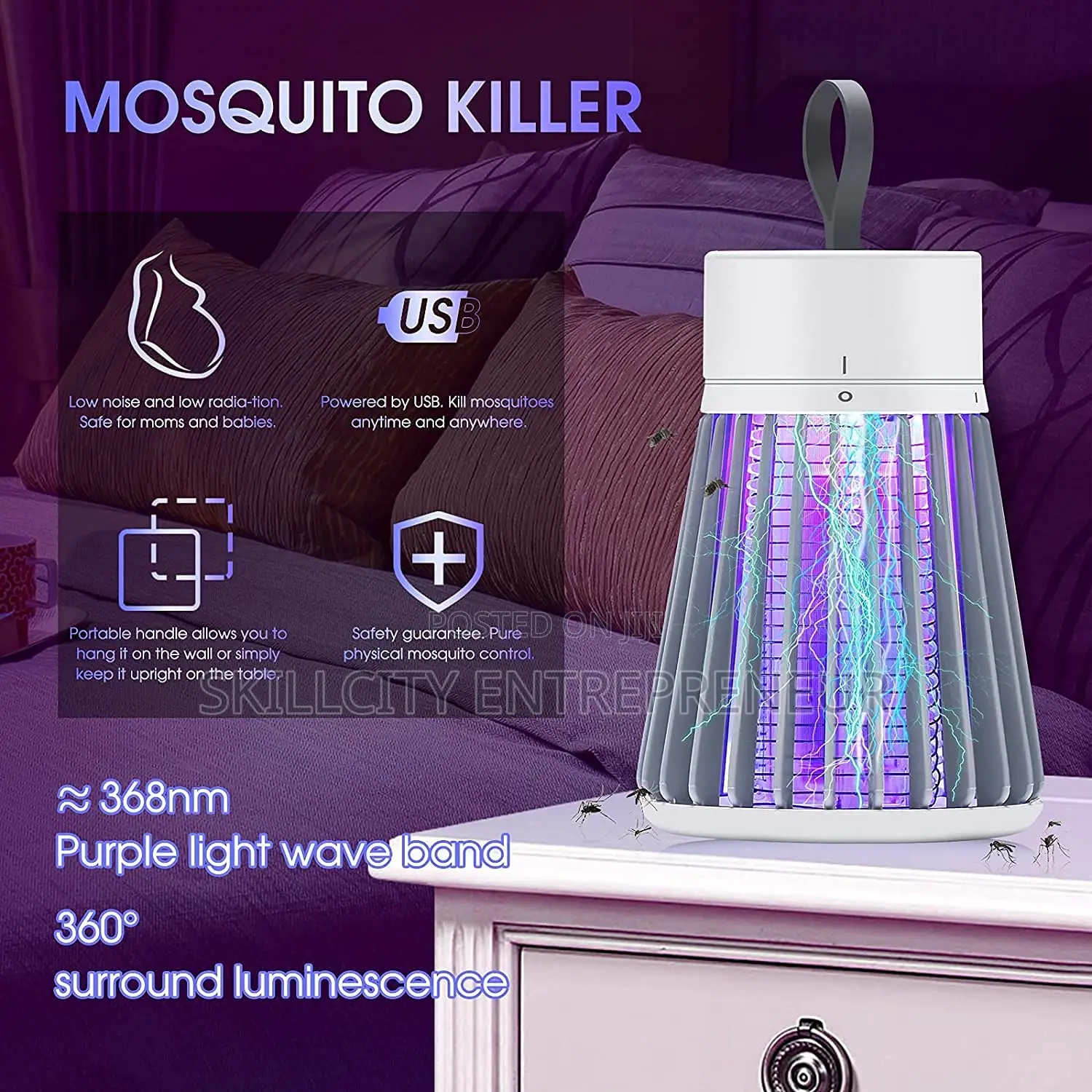 Mosquito Insect Bug Zapper Trap Killer Led Lamp