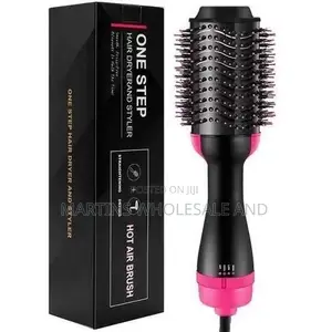 3-in-1 Hot Air Brush Styling Tool in Black and Pink