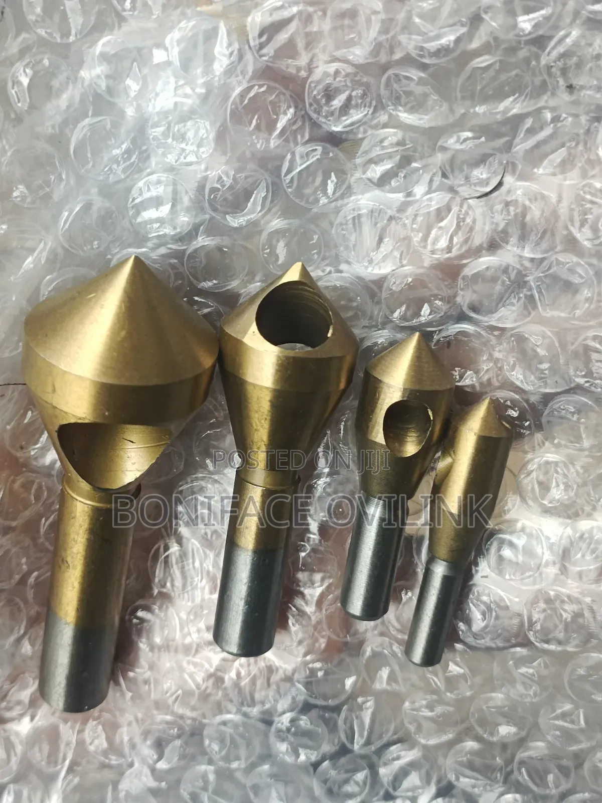 4 PCS 90 Degree Titanium Countersink Deburring Drill Bit Set With Hole