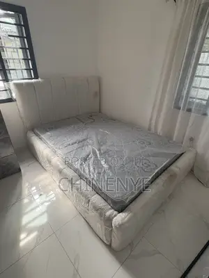 White Boucle Bedframe