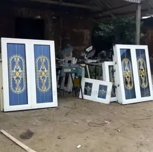 White Casement Window With Flower Design Burglary and Net