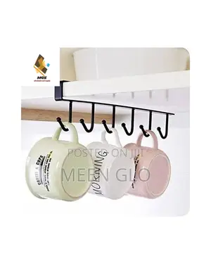 Metal 6 Hooks Under The Counter Mug Hanger