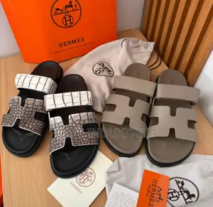 Luxury Double Strap Hermis Slides – Neutral Edition
